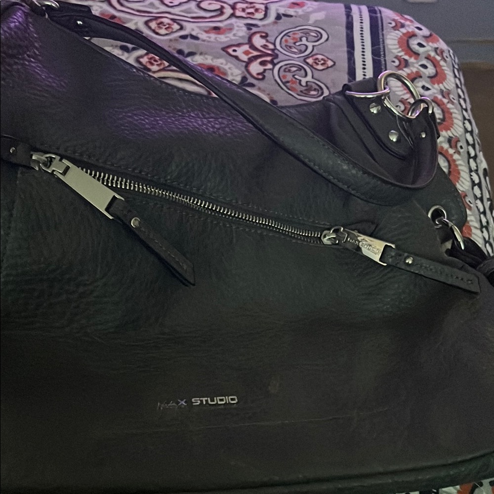 Max Studio Black Leather Handbag